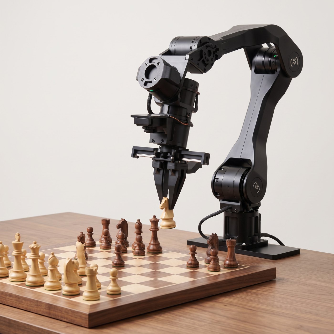 Chess kit: the Metal Arm picking up a knight